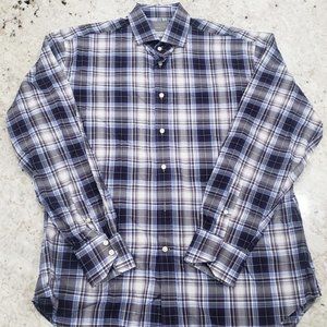 Thomas Dean - BLUE PLAID Long Sleeve Shirt